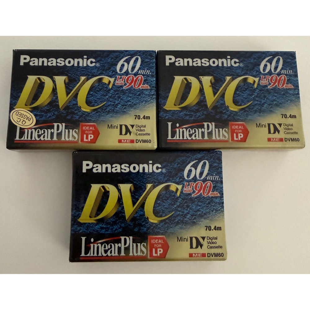 Panasonic Mini DV Tapes Unisex 3 Pack Black LinearPlus DVC 60 90 Min AY-DVM60EJ
